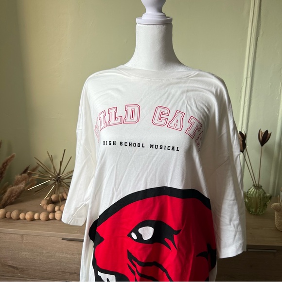 DISNEY Red Black High School Musical Bolton Jersey Midi Dress Graphic T-Shirt - Picture 2 of 14